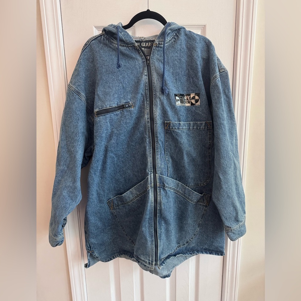 Pure Gear Vintage Hooded Denim Jacket Size 3XL